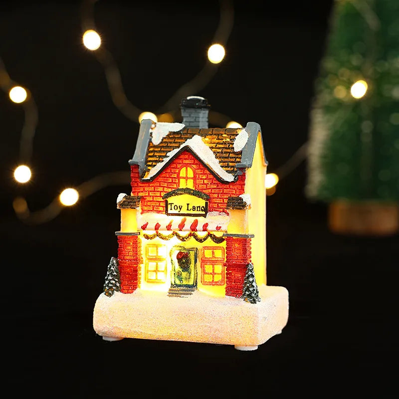 Christmas Vintage Style House Resin Daily Festival Ornaments