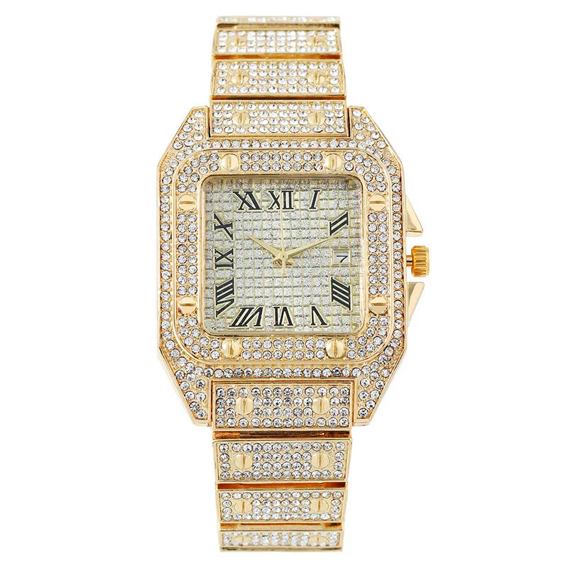Elegant Glam Sparkly Double Side Snaps Quartz Watch Women's Watches