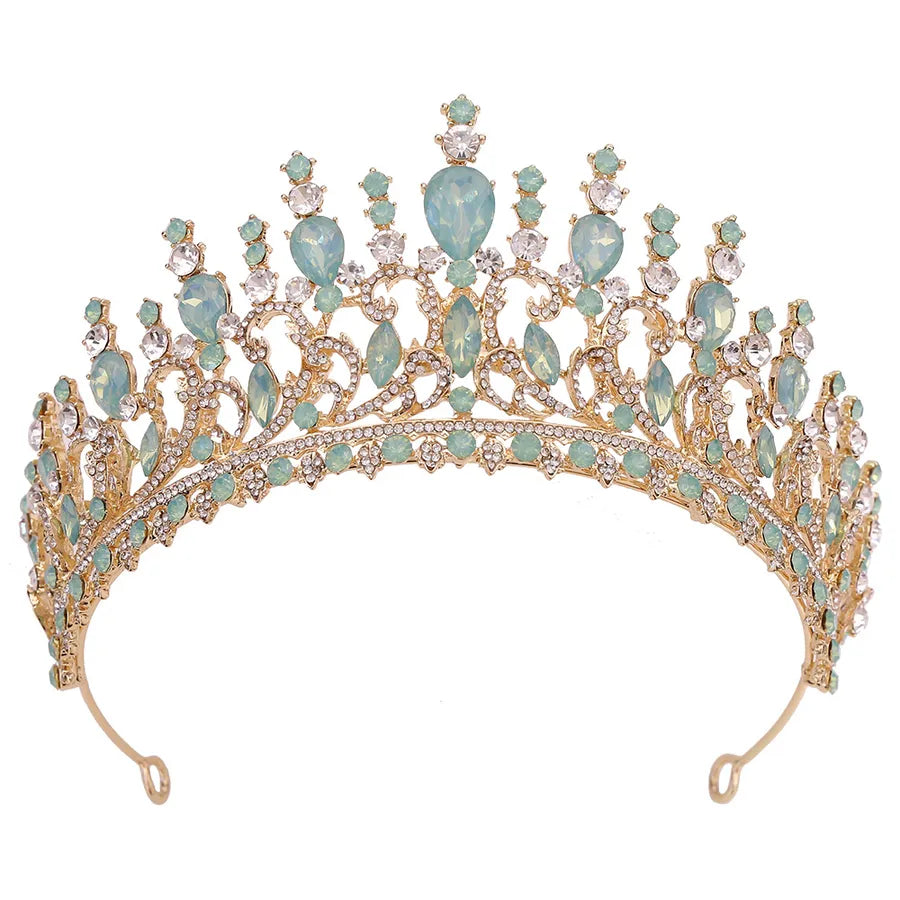 H1349  Bestselling Forest System Hair Accessories Headband Leaf Embedded Crystal Baroque Wedding Bride Vintage Crown