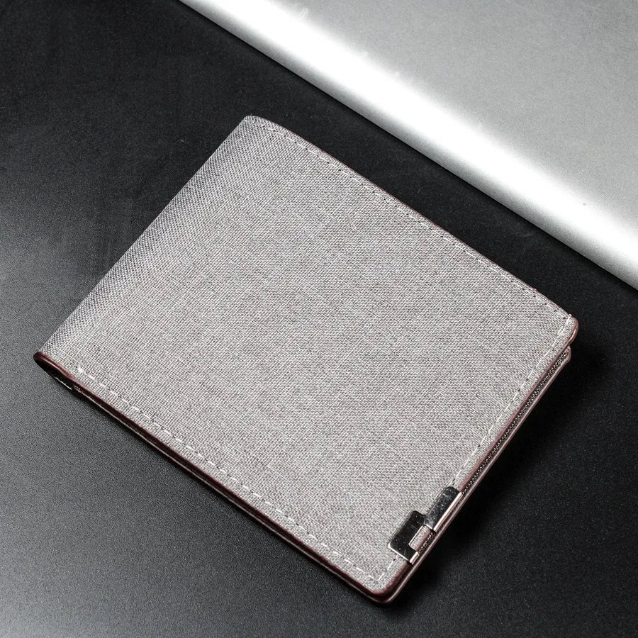 men's solid color oxford cloth magnetic buckle wallets