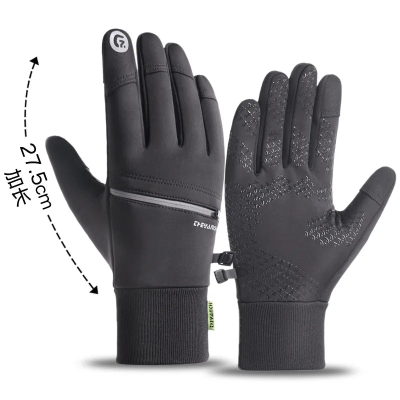 Cycling gloves winter Q9063 Waterproof warm velvet touch screen windproof motorcycle fitness outdoor sports gloves