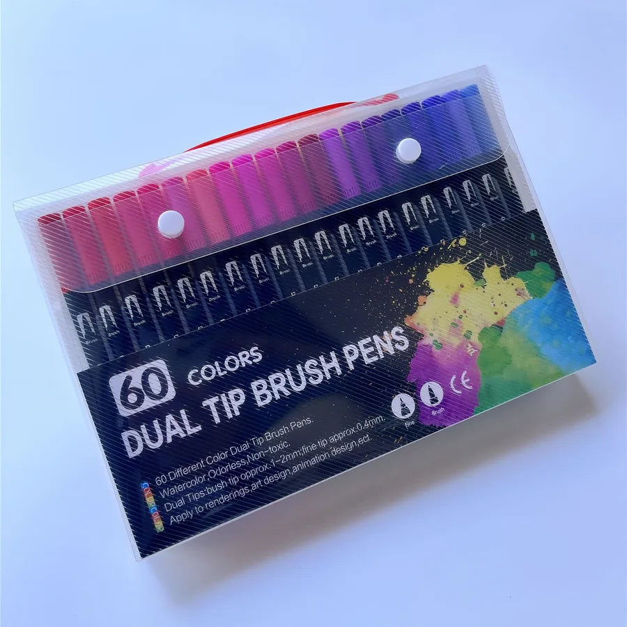 new arrival black rod double-headed marker watercolor pen set art supplies