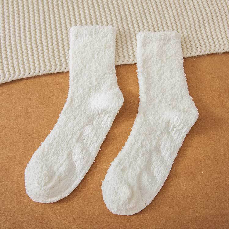 unisex casual solid color polyester crew socks a pair