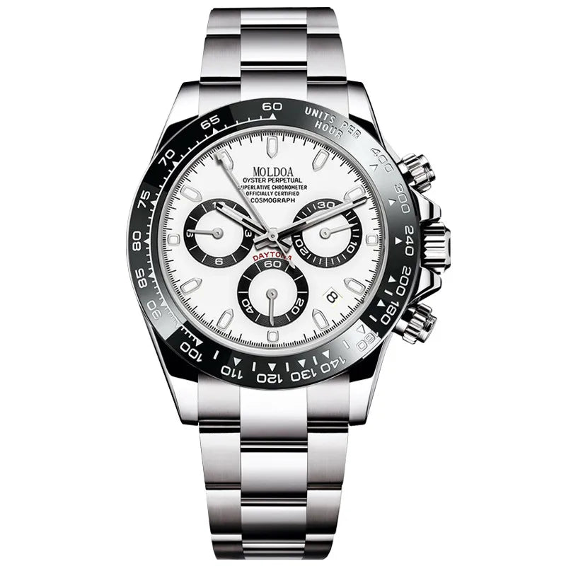 Panda di hollow-out fake mechanical watch men's real three-eye luminous calendar waterproof   TikTok fast hand