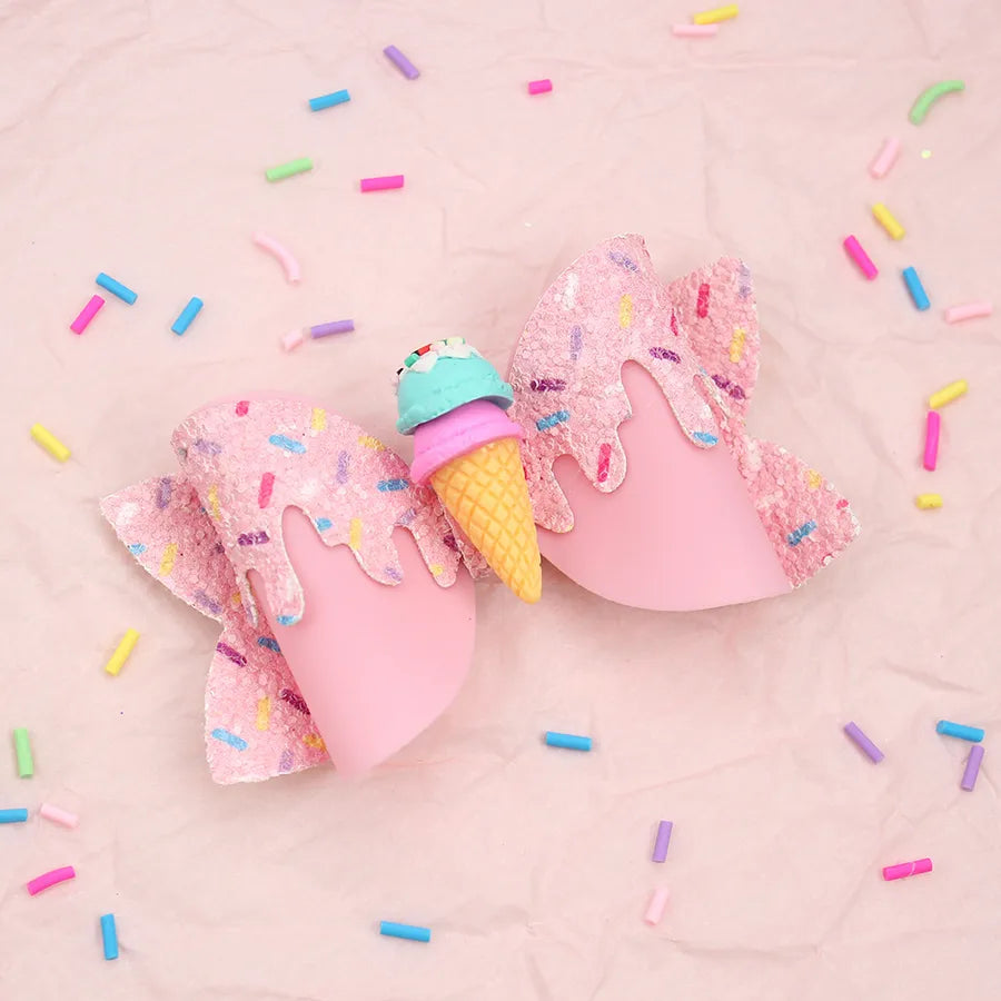 Amazon's New Donut Hairpin Children's Bow Hair Accessories Ice Cream Cream Candy Color Girl Hairpin