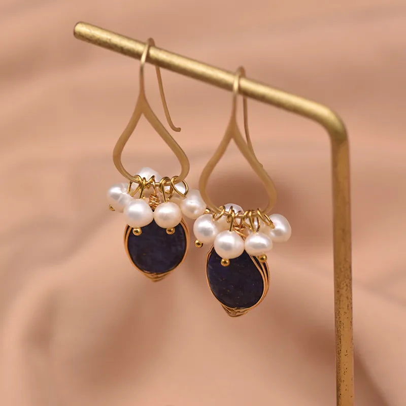 Live broadcast  natural pearl earrings high-grade earrings s925 silver needle women's design natural freshwater real pearl