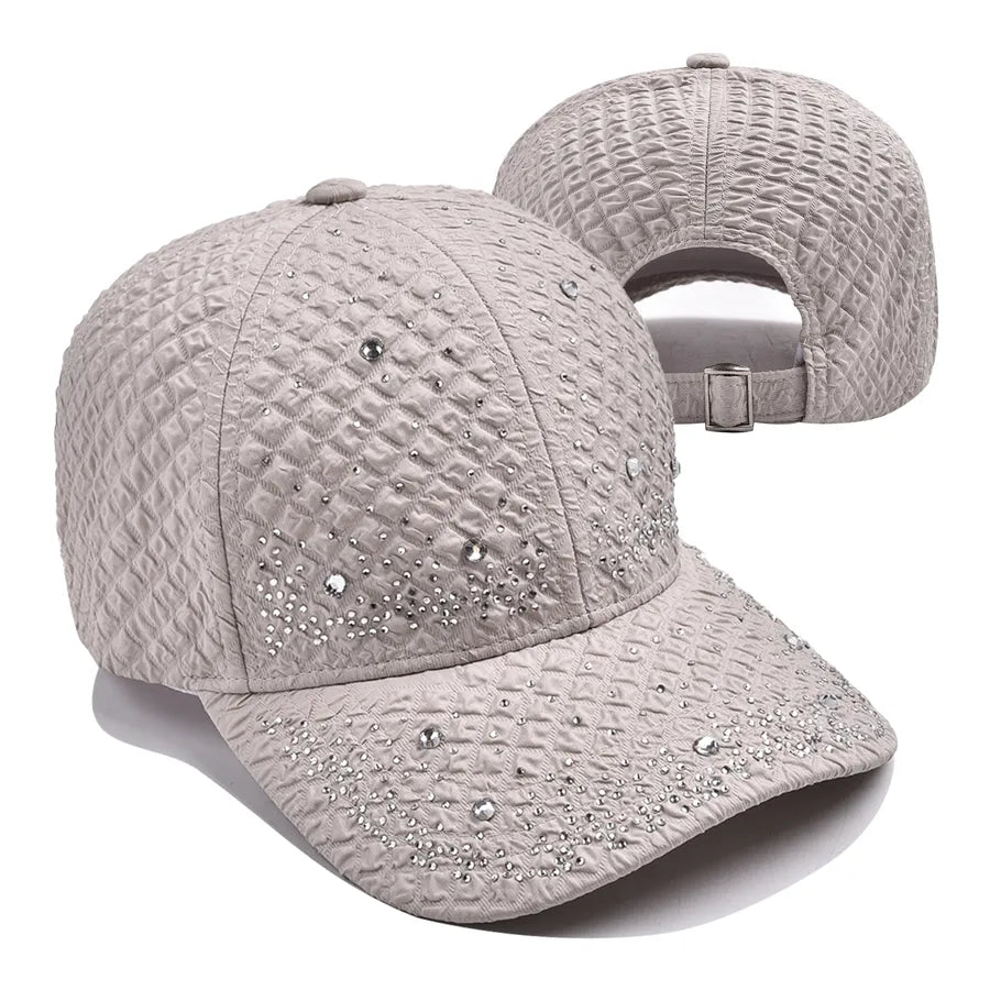 Unisex Glam Streetwear Shiny Diamonds Curved Eaves Baseball Cap