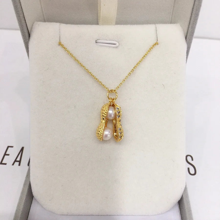 Zhuji Shanxia Lake Natural Freshwater Pearl Pendant Light Luxury High-end Peanut Pearl Pendant Jewelry Wholesale