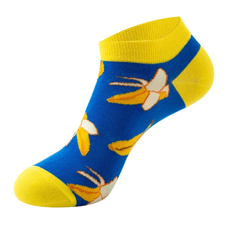 Unisex Cute Modern Style Fruit Strawberry Watermelon Cotton Ankle Socks A Pair