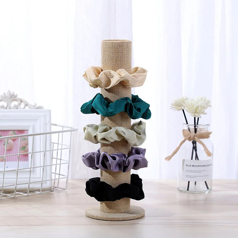High-grade flannel head rope rubber band head flower display stand bead string watch hair band bracelet storage rack jewelry store Chaotian pillar
