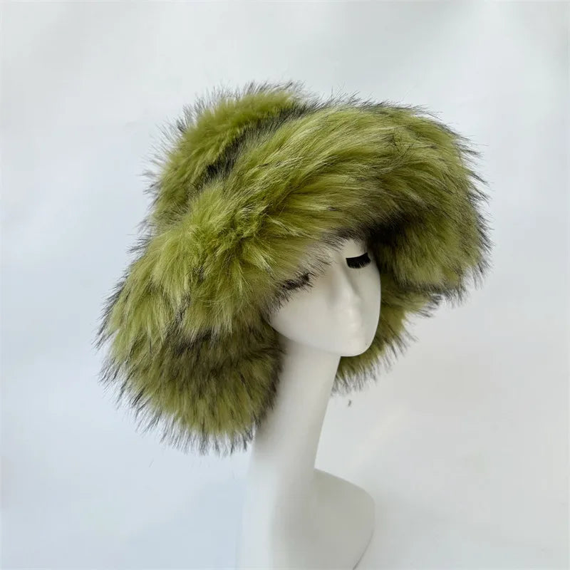 women's lady punk color block big eaves felt hat