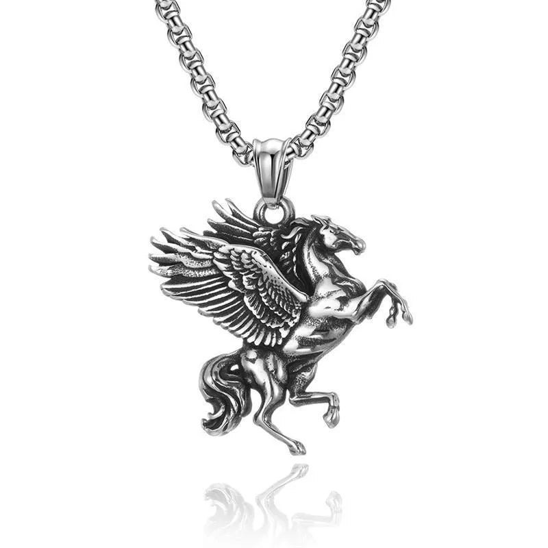 Retro Punk Cross Axe Alloy Titanium Steel Iron Plating Men's Pendant Necklace Men Pendant Necklaces