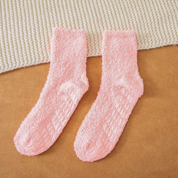 unisex casual solid color polyester crew socks a pair
