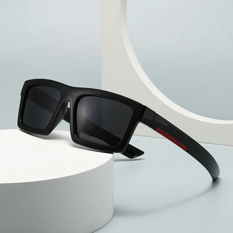Modern Style Classic Style Solid Color PC Polarized Light Tinted Lenses Square Full Frame Men's Sunglasses