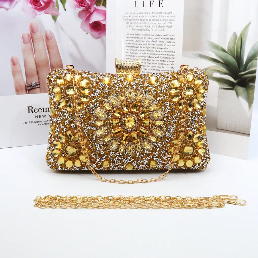 New Shining Sun Drill Box Evening Bag Banquet Bag Gift Bag Evening Bag Chain Bag Evening Bag