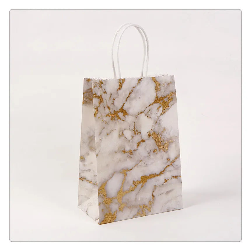 fashion marble kraft paper festival gift bags