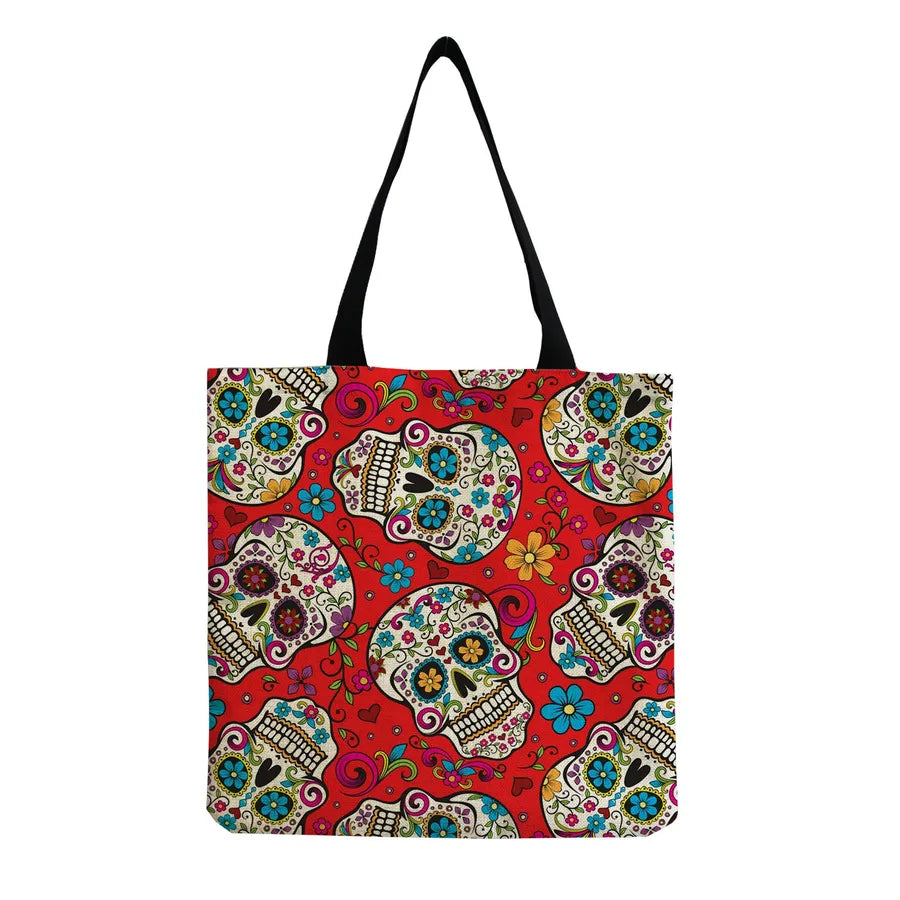 Unisex Casual Punk Skull Shopping bags