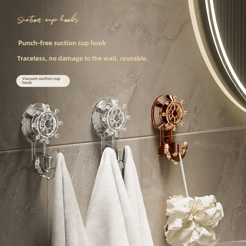 Light Luxury Rotating Suction Hook Strong Vacuum Suction Cup Towel Bathroom Kitchen Sticky Hook Seamless Toilet