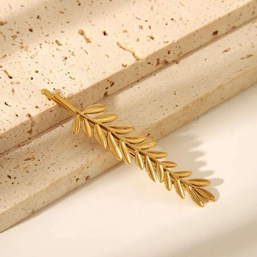 Pastoral Simple Style Women's Flower Shell 304 Stainless Steel Zircon Hair Clip