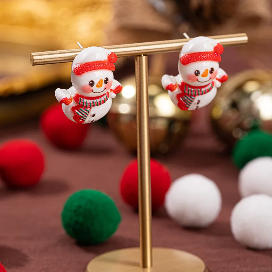 Christmas Theme Alloy Ear Cuff Drop Earrings  New Products Small Pendant Diy Accessories Christmas Hat