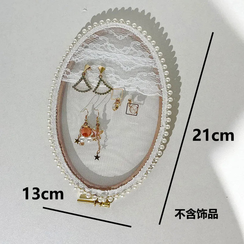 Wooden Embroidery Hoop Earring Display Stand Jewelry Accessories Showcase Shop Window Decor Storage Rack Unique Design