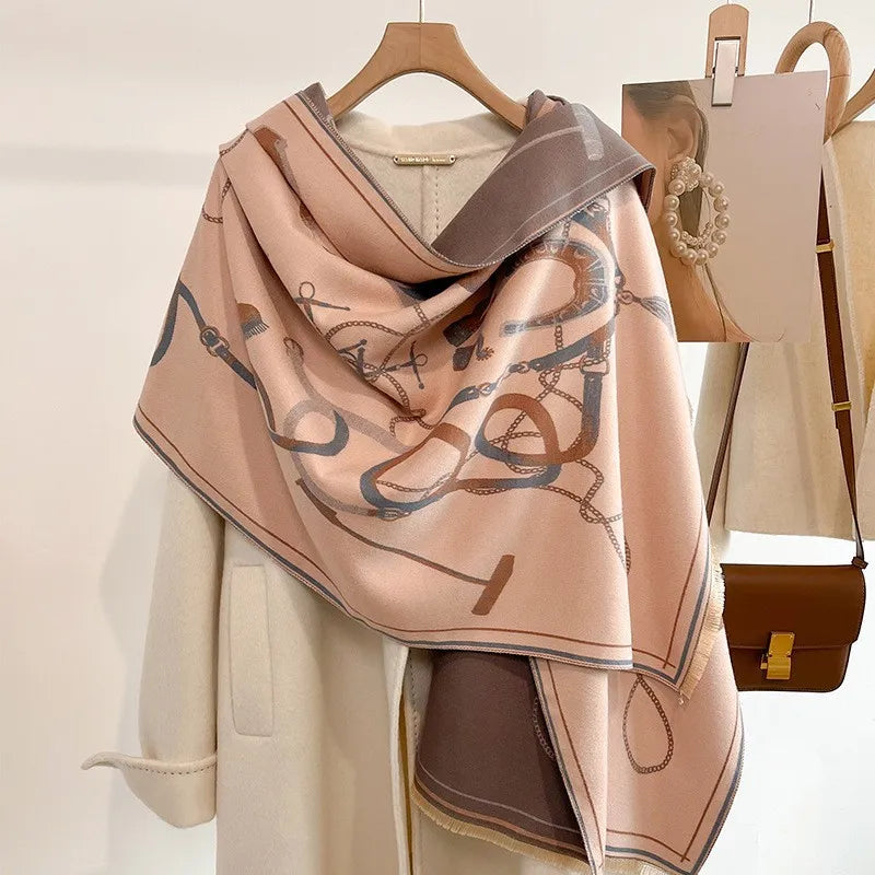Unisex Basic Color Block Flower Acrylic Scarf