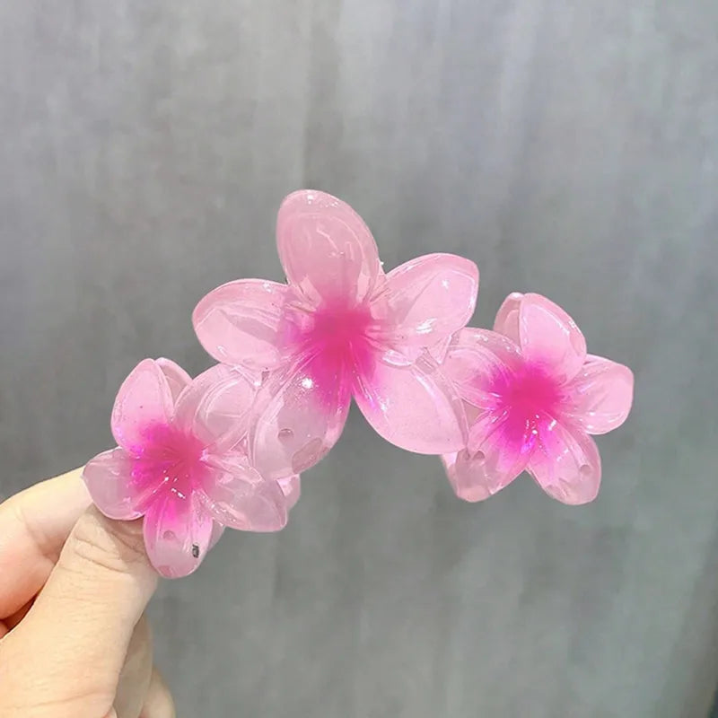 Fairy Style Tropical Sweet Women's Flower Plumeria Acrylic Hair Claws