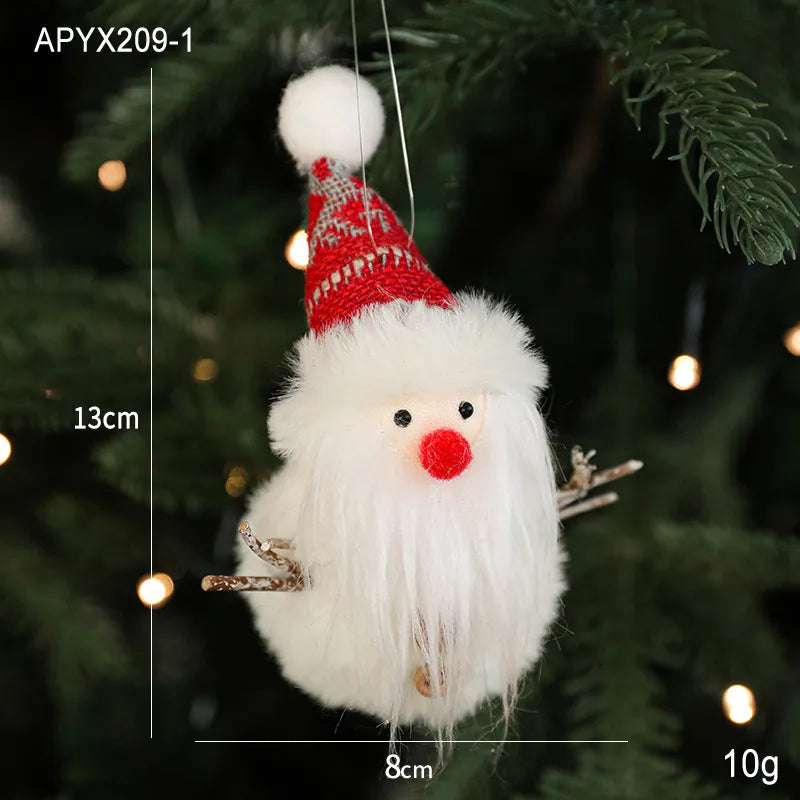 Bestselling Plush Christmas Decoration Red Snowman Christmas Tree Ornament Desktop Display Modern Artistic Festive Decor