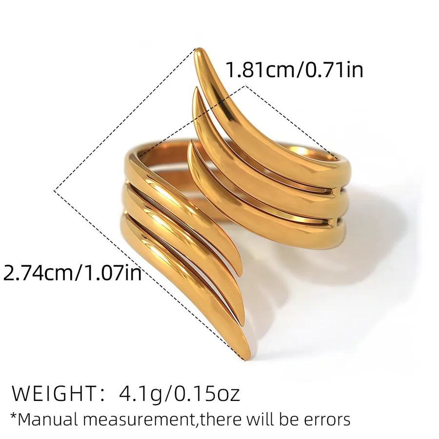 Wholesale Jewelry Modern Style Simple Style Geometric 304 Stainless Steel 18K Gold Plated Rings