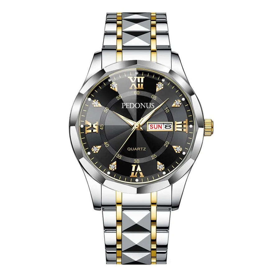 Explosive Watch Men's Watch Luminous Waterproof Business Casual Quartz Rivet Steel Belt Men's Watch Wholesale