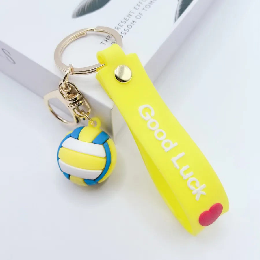 fashion letter football pvc unisex bag pendant keychain 1 piece