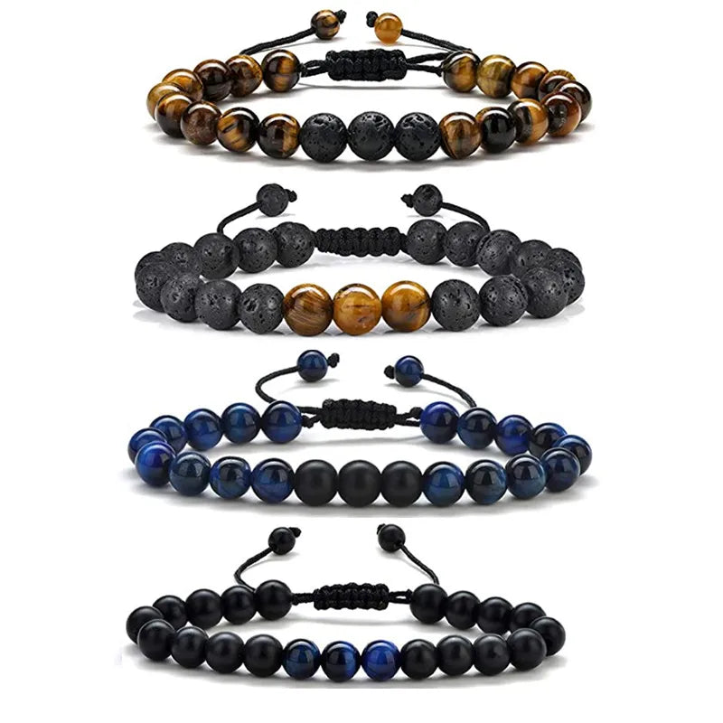 fashion geometric natural stone knitting bracelets