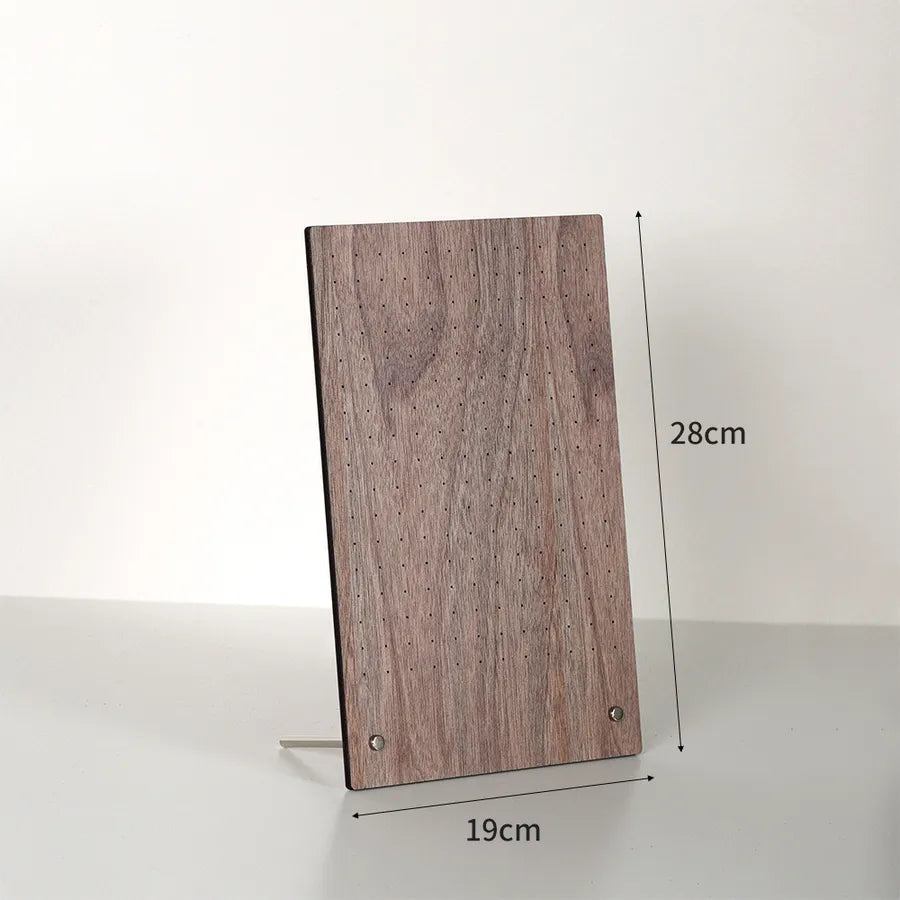 Large Capacity Jewelry Display Stand Walnut Color Earring Necklace Holder Stall Jewelry Showcase Elegant Cherry Wood Grain