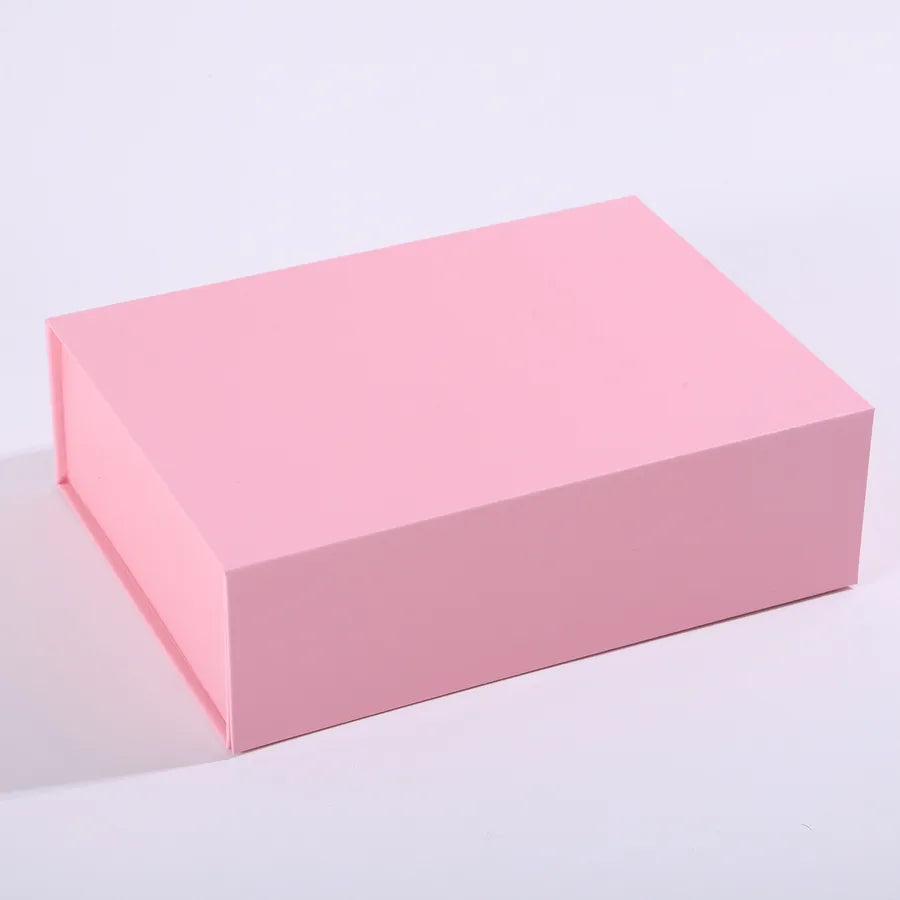 Foldable Magnetic Gift Box Hard Gift Packaging Birthday Souvenir One-piece Design Elegant White Card Paper Simple Style