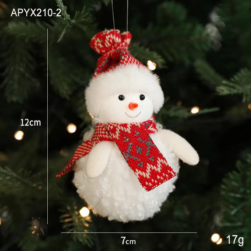 Bestselling Plush Christmas Decoration Red Snowman Christmas Tree Ornament Desktop Display Modern Artistic Festive Decor