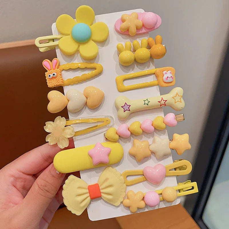 New Children's Candy Color Sweet Hairpin Cute Flower Bangs Side Clip Baby's Hair Breaking Hairpin Hair Accessories