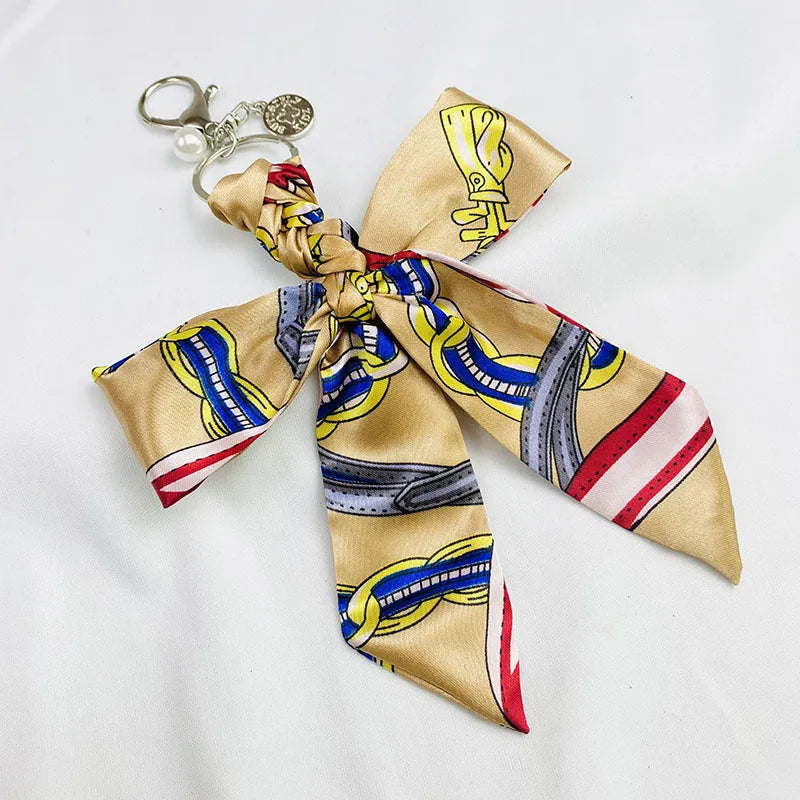 Sweet Simple Style Bow Knot Cloth Metal Unisex Bag Pendant Keychain