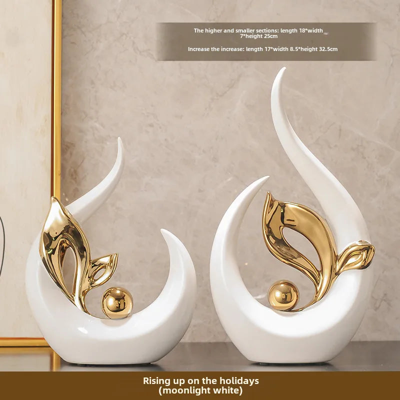 Smooth sailing wine cabinet decoration suit light luxury style high-end home living room TV cabinet office decoration