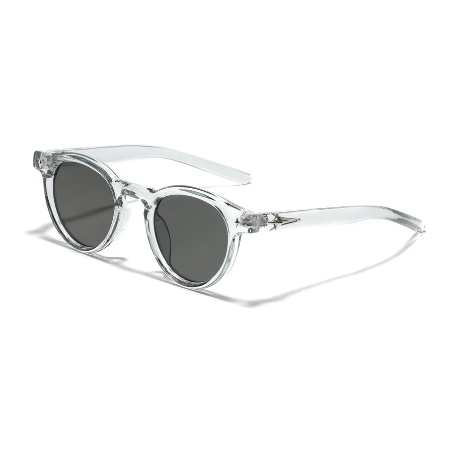 classic style solid color ac round frame full frame men's sunglasses