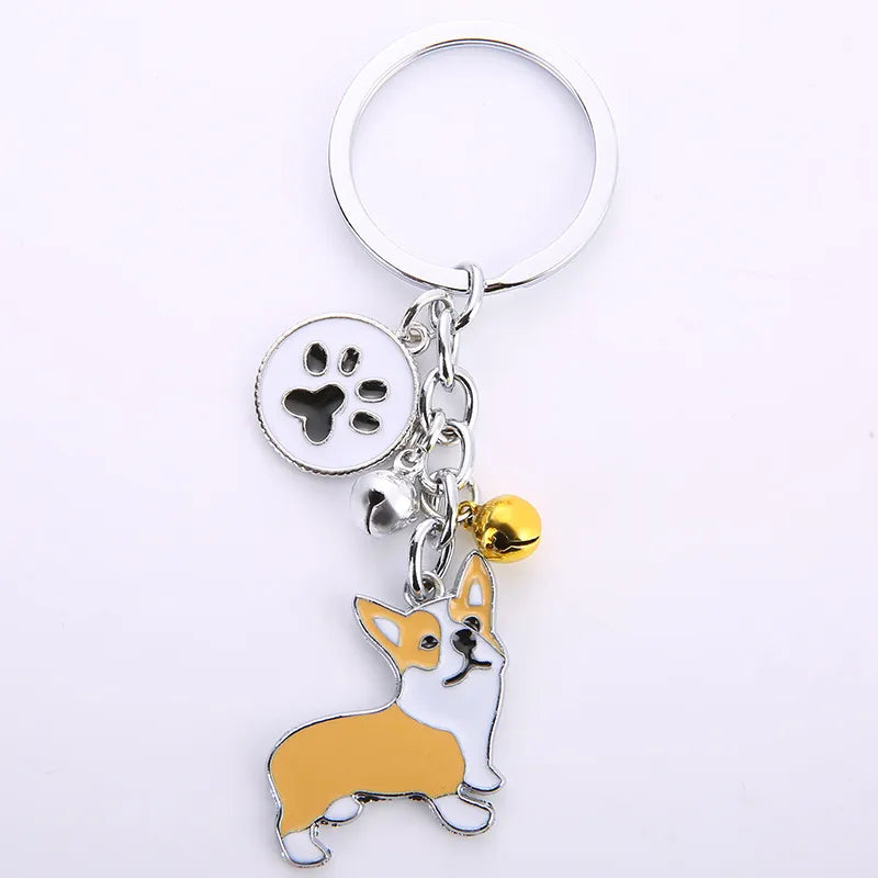 fashion dog metal unisex bag pendant keychain 1 piece