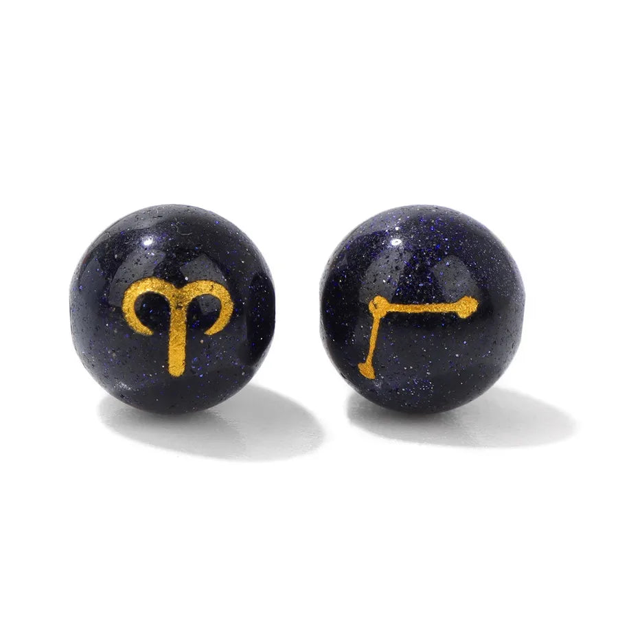 1 Piece Diameter 10mm Stone Constellation Beads