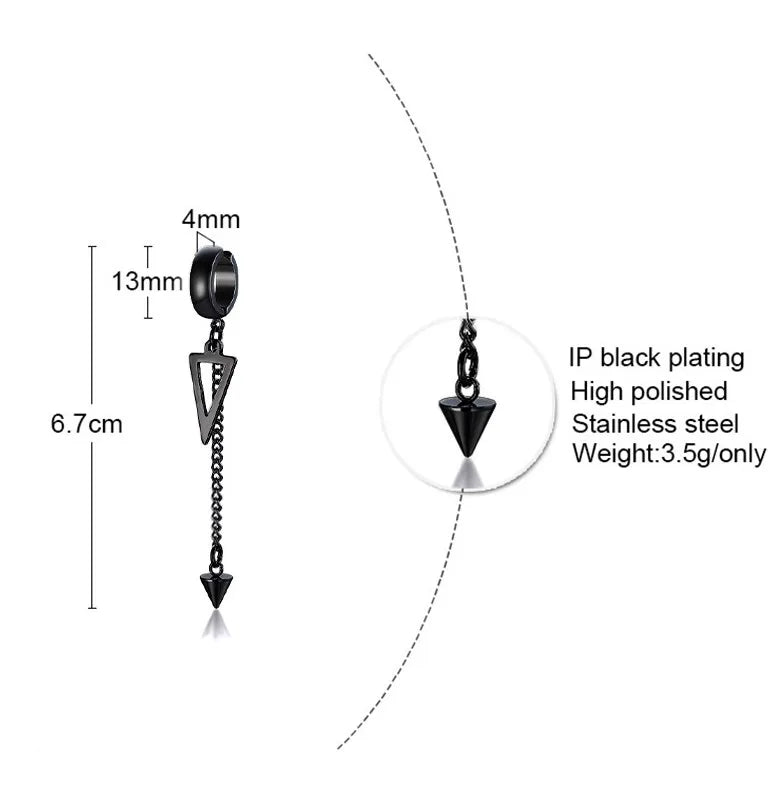 1 Piece Punk Cool Style Cross chain 201 Stainless Steel Ear Cuffs