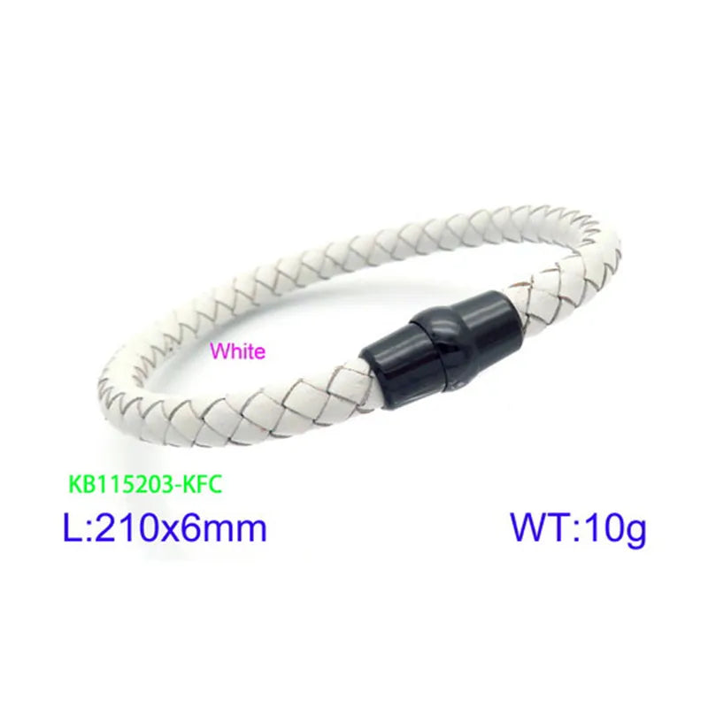 Simple Style Geometric Solid Color Titanium Steel Plating Men's Bracelets