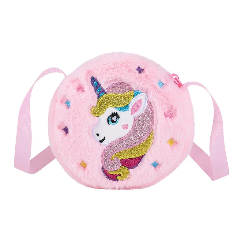 New Shoulder Bag Children's Cute Coin Purse Kindergarten Girls Crossbody Bag Winter Cartoon Plush Unique