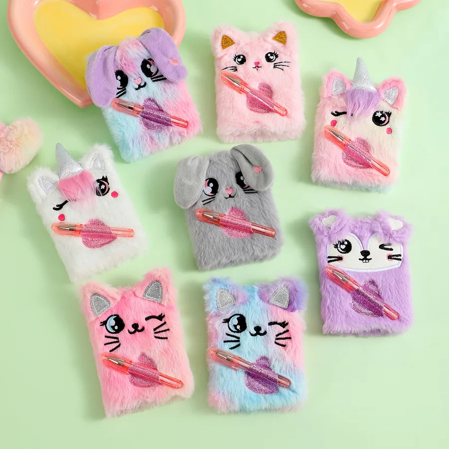 Cute Mini Portable Cat Dog Notebook With Pocket Student Gift Journal Book Children Lovely Portable Diary Notebook