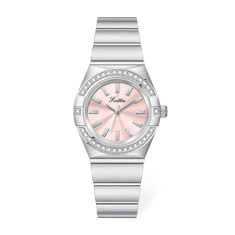 Casual Elegant Glam Round Rectangle Butterfly Double Snap Quartz Watch