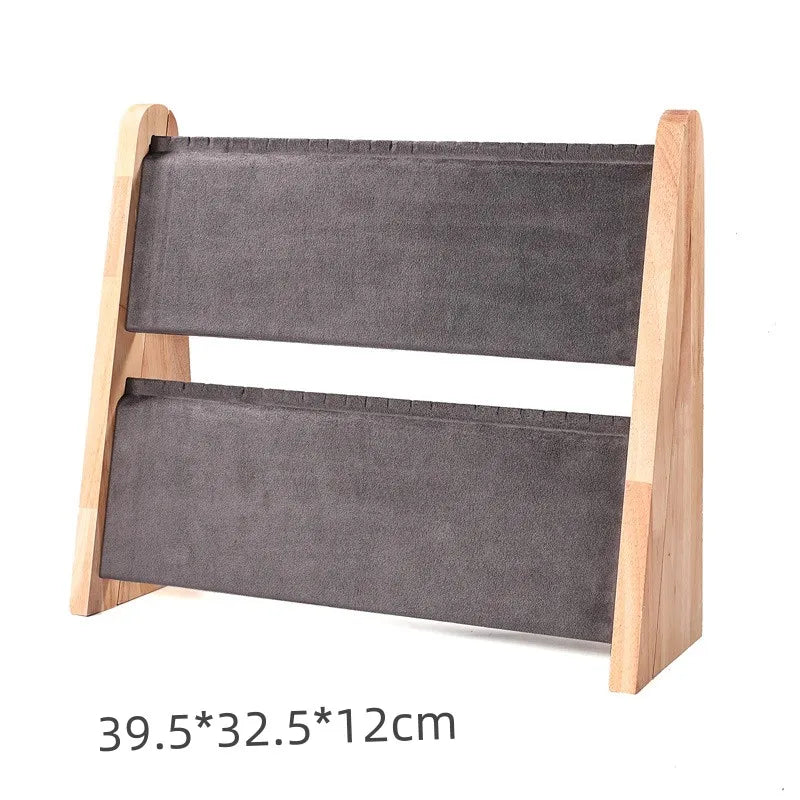 Simple Style Solid Color solid wood Patchwork Jewelry Display