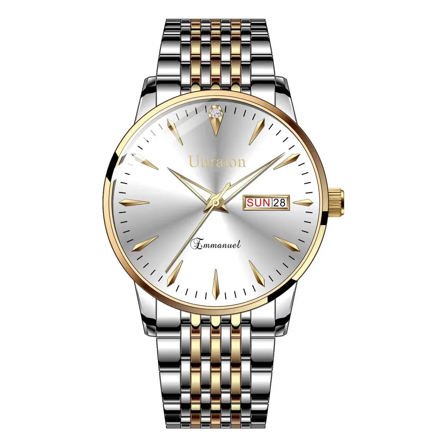 business simple style letter single folding buckle quartz men's watches