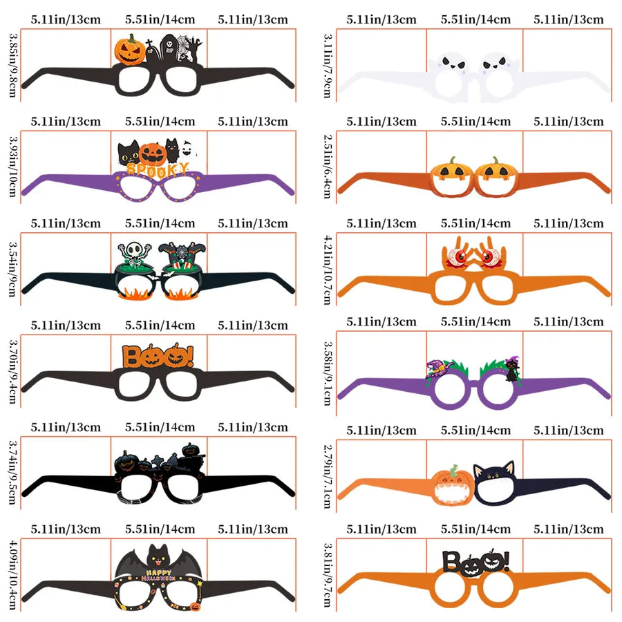 Halloween Party Decoration Costume Party Masquerade Ghost Pumpkin Bat Eyeglasses Theme Props Printed Processed