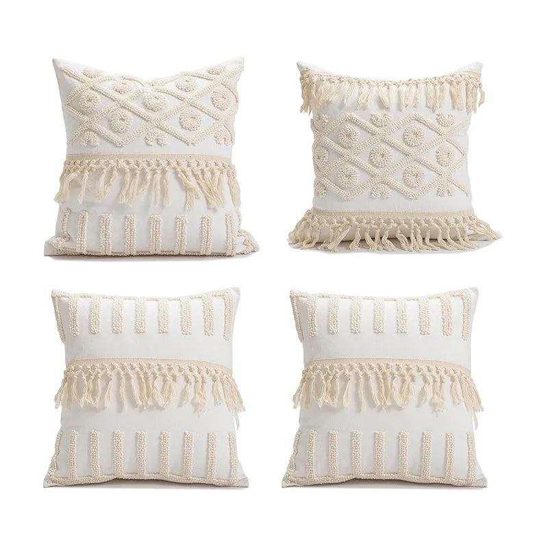 Bohemian Style Geometric Pattern Velvet Pillowcase Sofa Decorative Cushion Living Room Sample Room Decoration Plush Circle